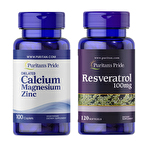 Puritan's Pride Calcium Magnesium Zinc + Resveratrol Seti