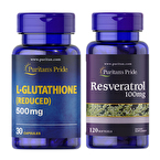 Puritan's Pride L-Glutathione + Resveratrol Seti
