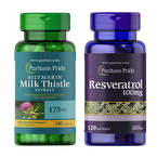 Puritan's Pride Silymarin Milk Thistle + Resveratrol Seti