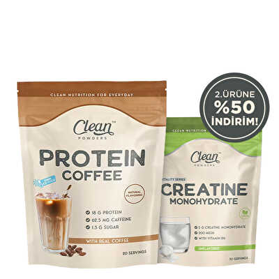 Clean Powders Protein Coffee + Creatine Monohydrate 150 Gr Kombinasyonu