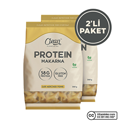 Clean Powders Protein Makarna Sarı Mercimek 240 Gr 2 Adet