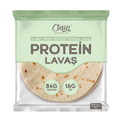 Clean Powders Yüksek Proteinli Tortilla Lavaşı 6'lı 420 Gr