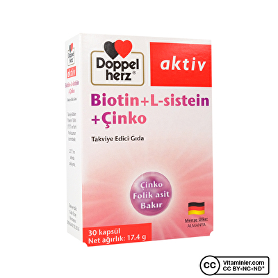 Doppelherz Aktiv Biotin + L-Sistein + Çinko 30 Kapsül