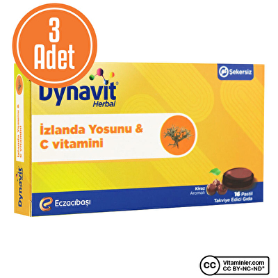 Dynavit İzlanda Yosunu + C Vitamini 16 Pastil x 3 Adet