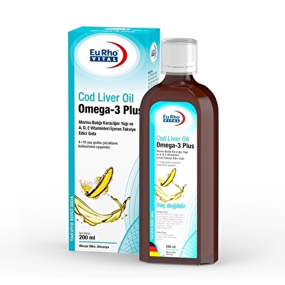 Eurho Vital Cod Liver Oil Omega-3 Plus Balık Yağı 200 mL