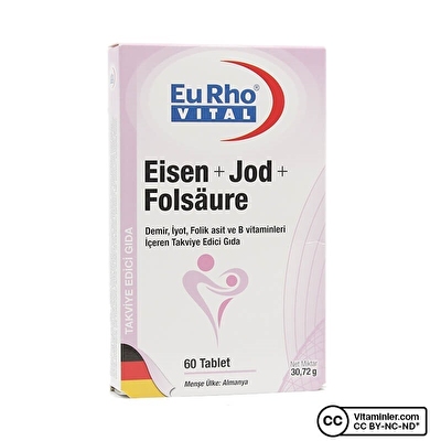EuRho Vital Eisen + Jod + Folsaure 60 Tablet