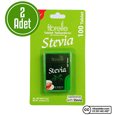 Fibrelle Stevialı Tatlandırıcı 100 Tablet x 2 Adet