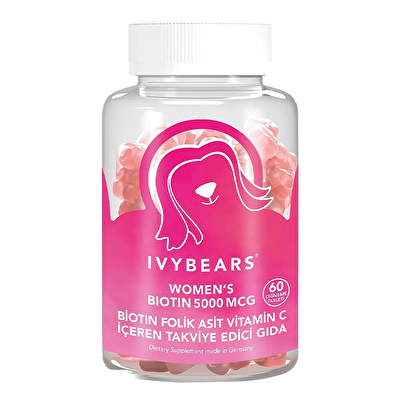 IvyBears Women's Biotin 5000 Mcg 60 Çiğnenebilir Form