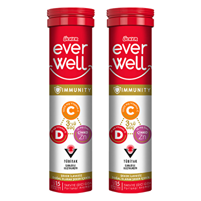 Ülker Everwell C-D-Çinko-Aserola 15 Efervesan Tablet  2 Adet