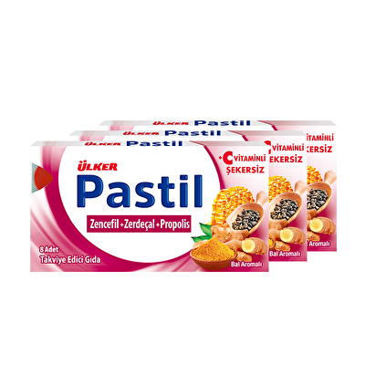 Ülker Pastil Zencelif Zerdeçal Propolis 8 Pastil 3 Adet