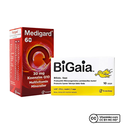 Medigard Vitamin Mineral Kompleks CoQ10 60 + Bigaia 10 Saşe Seti