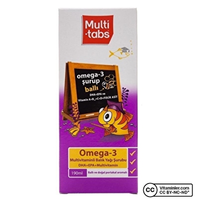Multi-tabs Omega 3 Mutivitaminli Balık Yağı Şurubu 190 mL