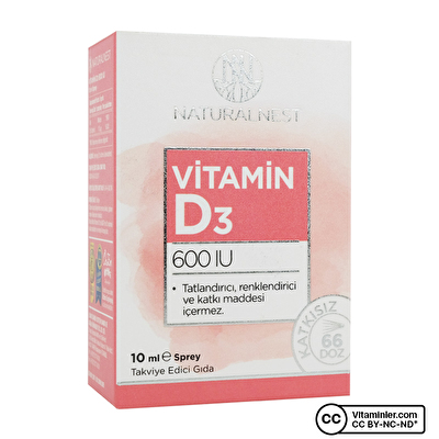 NaturalNest Vitamin D3 600 IU 10 mL Sprey