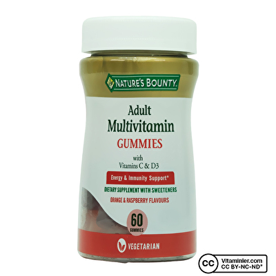Nature's Bounty Adult Multivitamin Gummies with Vitamins C & D3 60 Çiğnenebilir Form