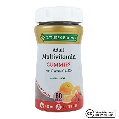 Nature's Bounty Adult Multivitamin Gummies with Vitamins C & D3 60 Çiğnenebilir Form
