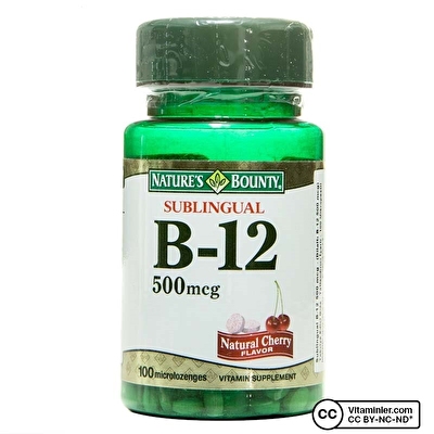Nature's Bounty Sublingual Vitamin B12 500 mcg 100 Tablet