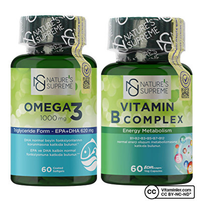 Nature's Supreme Omega 3 + Vitamin B Complex Seti