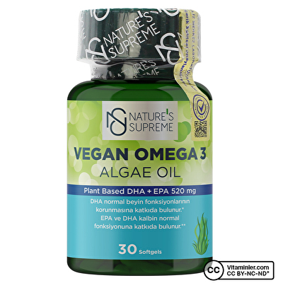 Nature's Supreme Vegan Omega 3 Algae Oil 30 Kapsül