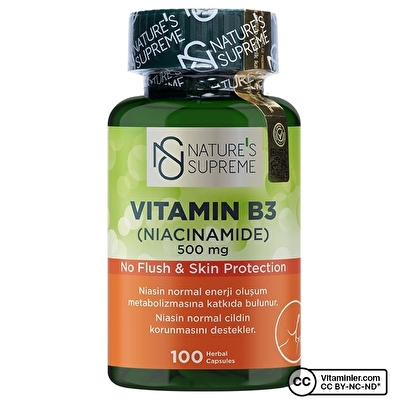 Nature's Supreme Vitamin B3 500 Mg (No Flush) 100 Kapsül