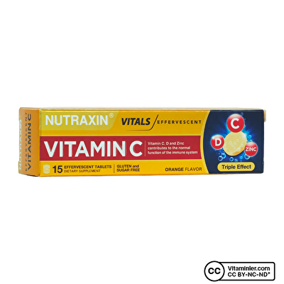 Nutraxin Vitamin C-D-Zinc  15 Efervesan Tablet
