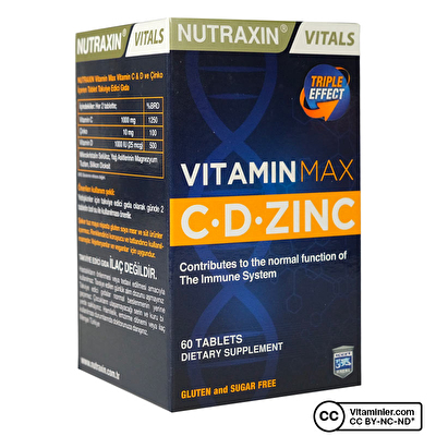 Nutraxin Vitamin Max C + D  Çinko 60 Tablet