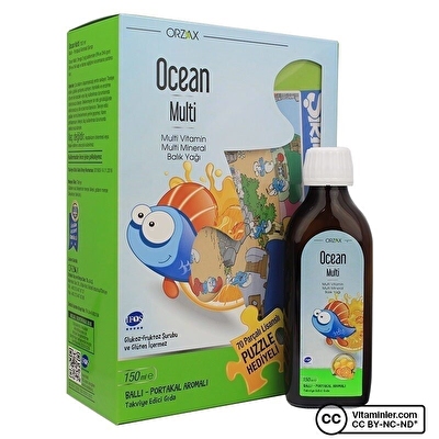 Ocean Multi Vitamin ve Balık Yağı 150 mL + Puzzle Hediyeli