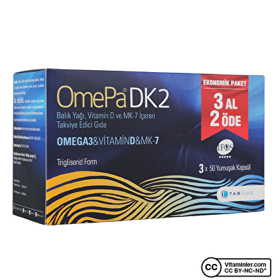 OmePa DK2 Omega 3 Vitamin D 3 x 50 Kapsül 