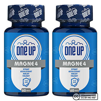 One Up 4'lü Magnezyum Kompleks 60 Tablet x 2 Adet (Sitrat, Bisglisinat, Malat, Taurat)
