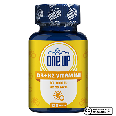 One Up D3 + K2 Vitamini 120 Tablet
