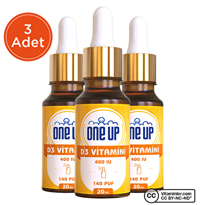 One Up D3 Vitamini 400 IU 20 mL Sprey & Damla 3 Adet