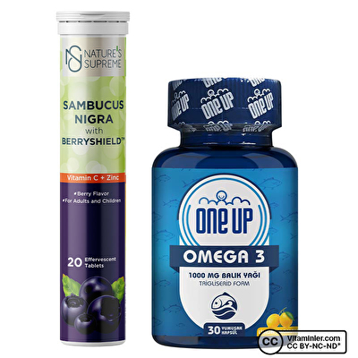 One Up Omega 3 1000 Mg 30 Kapsül + Sambucus Nigra 20 Efervesan Tablet