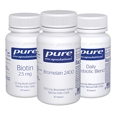 Pure Encapsulations Biotin + Bromelain + Probiyotik Seti