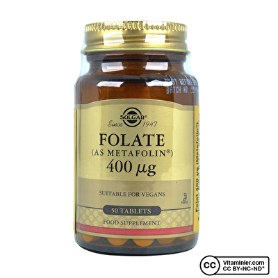 Solgar Folate (Metafolin®) 400 Mcg 50 Tablet