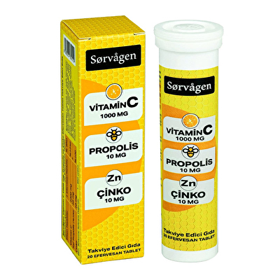 Sorvagen Vitamin C Propolis Çinko 20 Efervesan Tablet