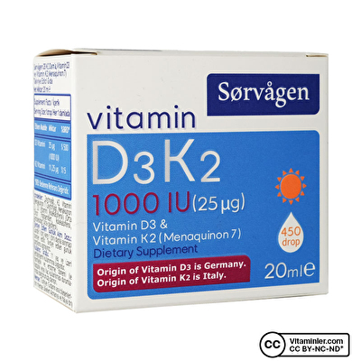 Sorvagen Vitamin D3K2 20 mL Damla