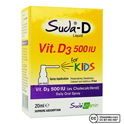 Suda D Vitamin D3 500 IU For Kids 20 mL Sprey