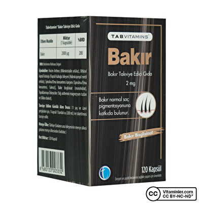 TabVitamins Bakır 120 Kapsül