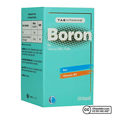 TabVitamins Boron & B2 Vitamini 120 Kapsül