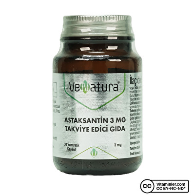 Venatura Astaksantin 3 Mg 30 Kapsül