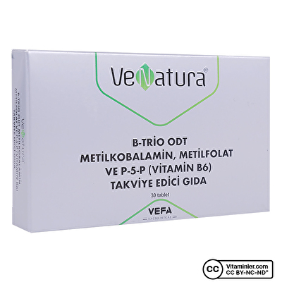 Venatura B-Trio Odt Metilkobalamin, Metilfolat ve P-5-P (Vitamin B6) 30 Tablet