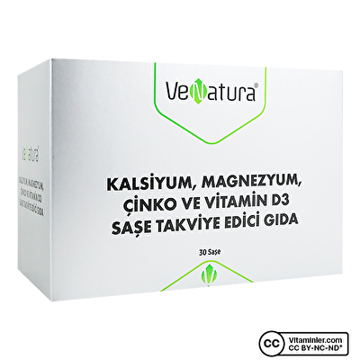 Venatura Kalsiyum, Magnezyum, Çinko ve Vitamin D3 30 Saşe