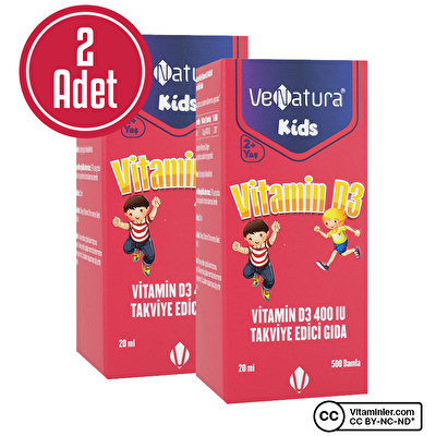 Venatura Kids Vitamin D3 400 IU 20 mL x 2 Adet