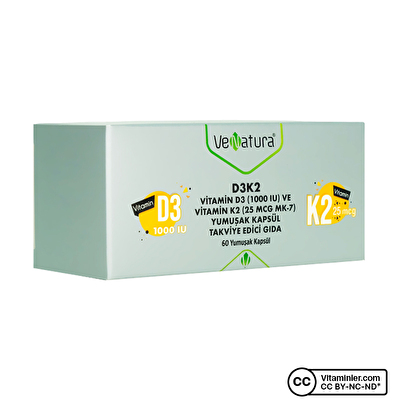 Venatura Vitamin D3 K2 60 Kapsül