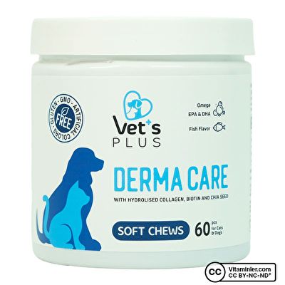 Vet's Plus Derma Care For Cats and Dogs 60 Çiğnenebilir Form