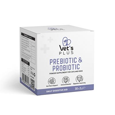 Vet's Plus Prebiotic & Probiotic For Cats and Dogs 30 Saşe