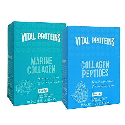 Vital Proteins Collagen Peptides 10 Saşe + Marine Collagen 10 Saşe