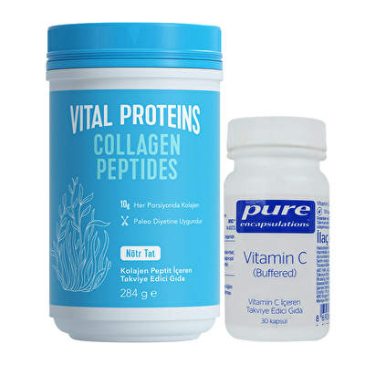 Vital Proteins Collagen Peptides + Pure Encapsulations Vitamin C Buffered Seti