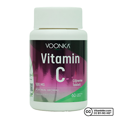 Voonka Vitamin C 500 Mg 60 Çiğneme Tableti
