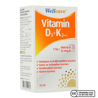 Wellcare Vitamin D3 + K2 12 mL Sprey