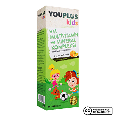 YouPlus Kids VM Multivitamin ve Mineral 150 mL 
